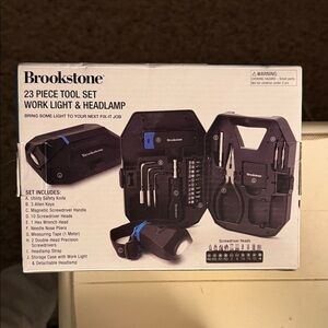Brookstone Black Tool Set with Light and Headlamp
